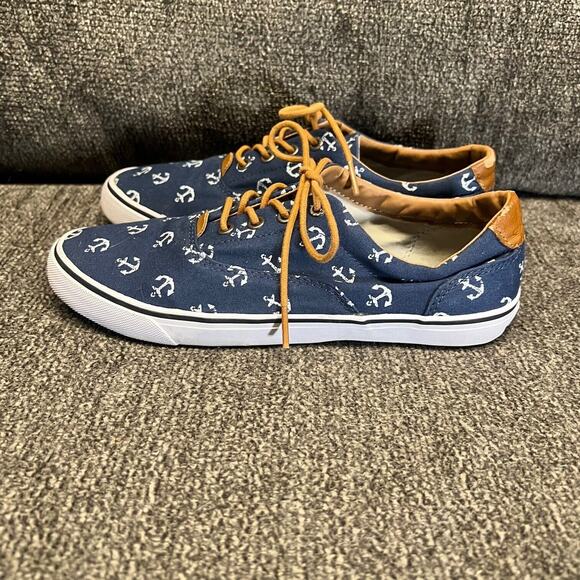 GH Bass Boat Shoes Womens Sz 8M Navigate Anchor Blue Sneakers Casual Nautical - Picture 6 of 11